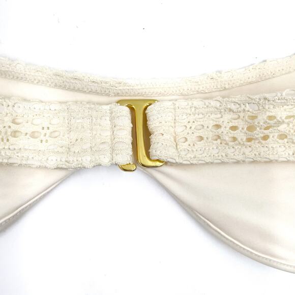 Lovers & Friends Here with You Bikini‎ Top Cream Crochet Underwire Swimsuit Sz L - Picture 7 of 9